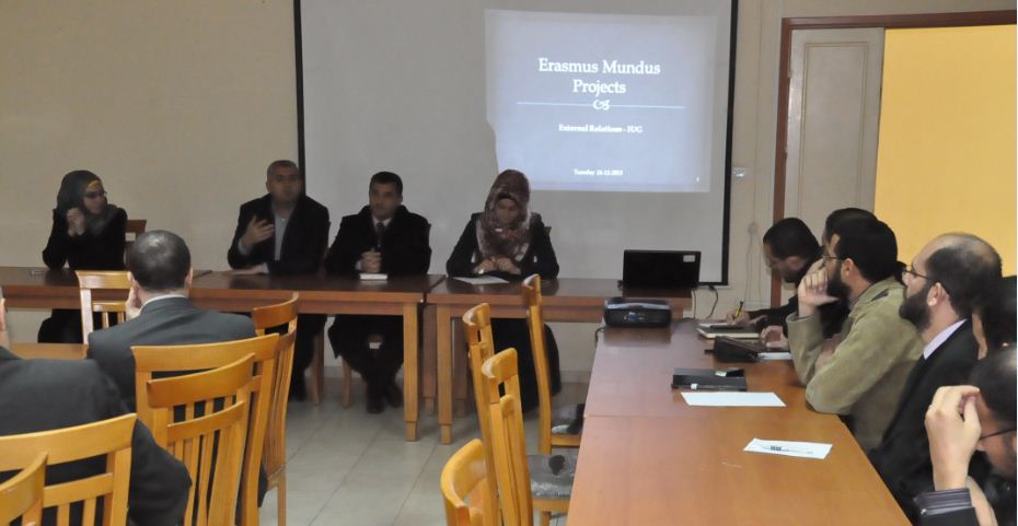 العلاقات الخارجية في الجامعة الإسلامية تنظم ورشة عمل خاصة بالأكاديميين و الإداريين حول مشاريع Erasmus Mundus