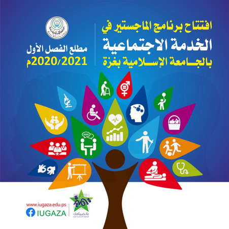 افتتاح برنامج الماجستير في الخدمة الاجتماعية بالجامعة الإسلامية مطلع الفصل الأول 2020/2021م