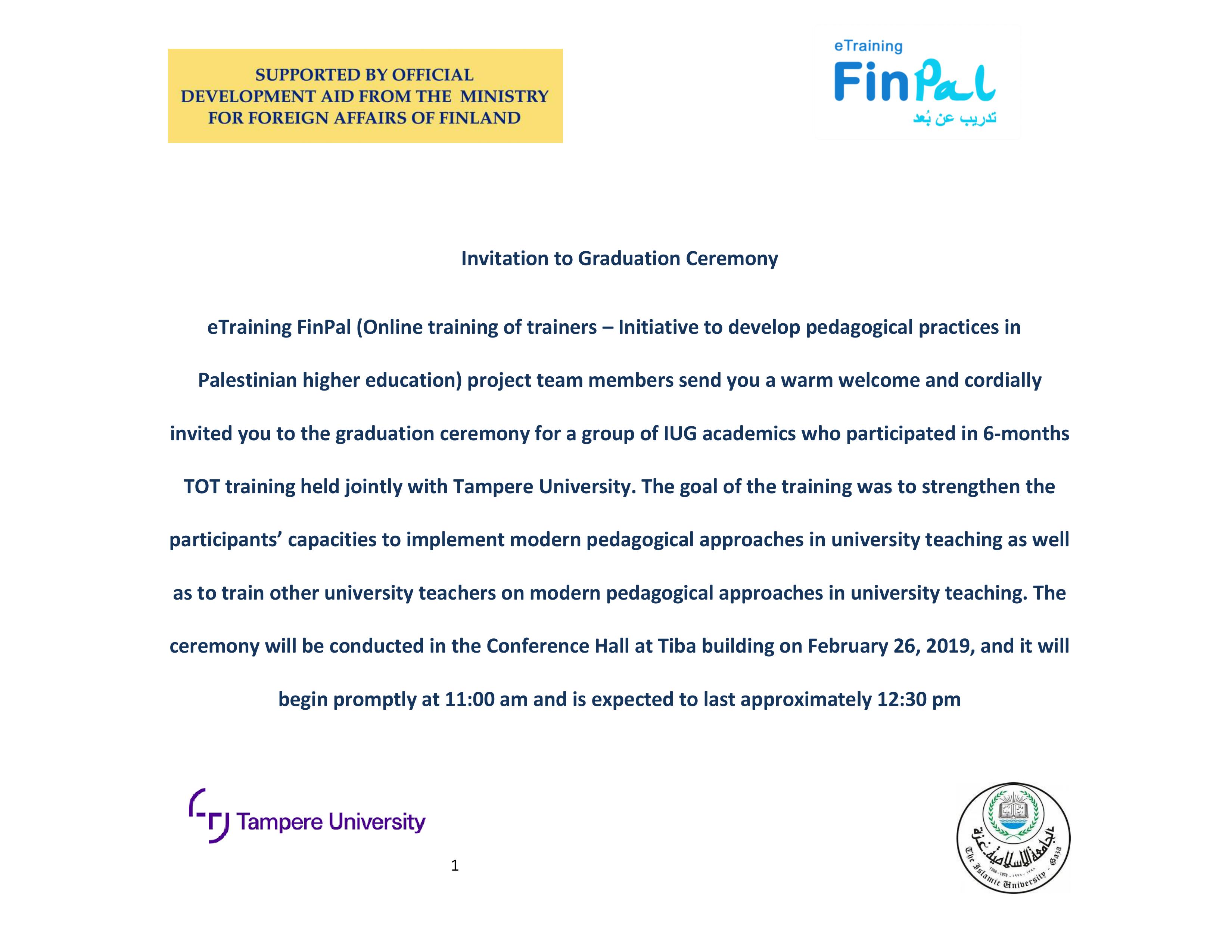 Invitation to Graduation Ceremony